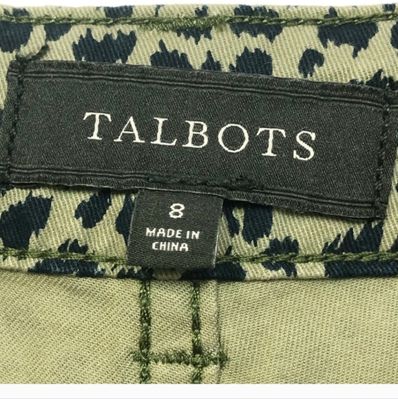 Talbots - Olive Green Leopard Print Signature Jeans - 8 - Picture 5 of 6